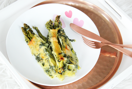 Spargel Cannelloni mit Spinat Hollondaise