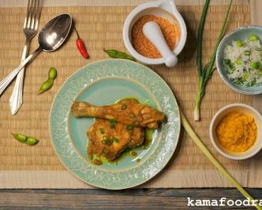 Chicken Rendang mit Edamame-Frühlingszwiebelreis