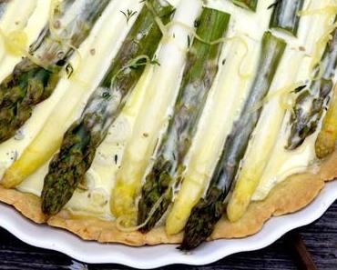 Spargeltarte mit Ziegenkäse und Zitronennote