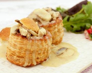 Königin-Pasteten mit Kalbfleisch und cremigem Pilz-Ragout
