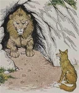 Der Löwe und der Fuchs • Verräterische Spuren • Fabel Babrios