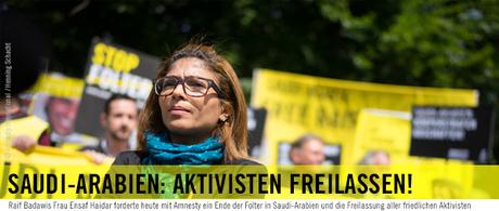 Amnesty International: Meinungsfreiheit für Saudi-Arabien! Freilassung für Raif Badawi und andere politische Gefangene